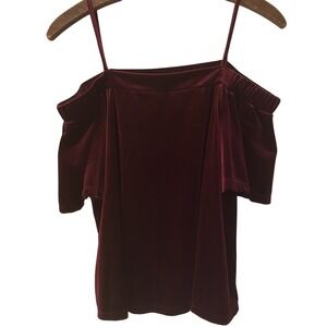 One Clothing Los Angeles-Burgundy Velvet‎ Top-Sz M-Fairy-Vamp-Coquette